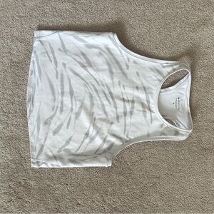 Athleta White and Gray Crop Tank Top
